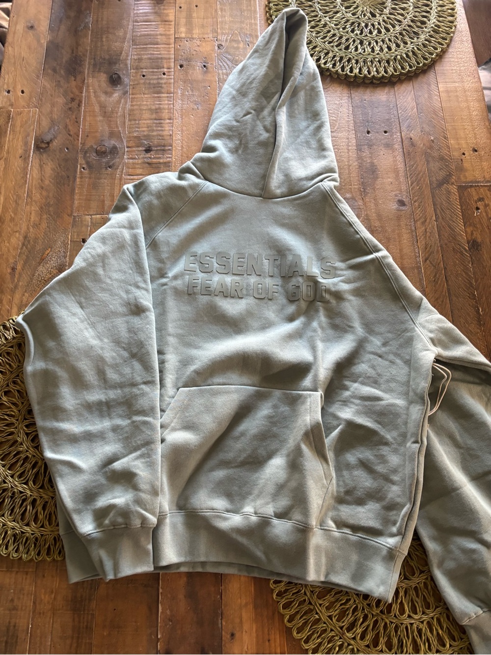 Fear of God Essentials Crewneck Hoodie in Sage Green